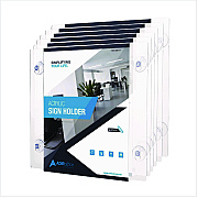 AdirOffice Suction-Mount Acrylic Window Sign Holders, 8.5 x 11, Clear, 12 Sign Holders (ALH6398511WSH12)
