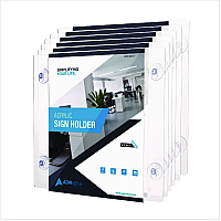 AdirOffice Suction-Mount Acrylic Window Sign Holders, 8.5 x 11, Clear, 12 Sign Holders (ALH6398511WSH12)