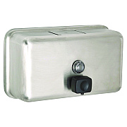 Alpine Horizontal Manual Surface-Mounted Stainless Steel Liquid Soap Dispenser, 40 oz, 2.8 x 8.1 x 4.8, Brushed Stainless Steel (ALHALP424SSB)