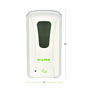 Alpine Wall Mount Automatic Foam Hand Sanitizer and Soap Dispenser, 40 oz, 4.48 x 6 x 11.1, White (ALHALP430F)