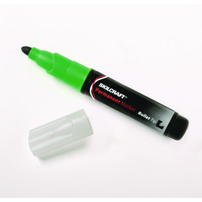 AbilityOne 7520014244877, SKILCRAFT Chisel Tip Large Permanent Marker, Broad Chisel Tip, Green, Dozen