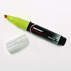 AbilityOne 7520000790288, SKILCRAFT Chisel Tip Large Permanent Marker, Broad Chisel Tip, Yellow, Dozen
