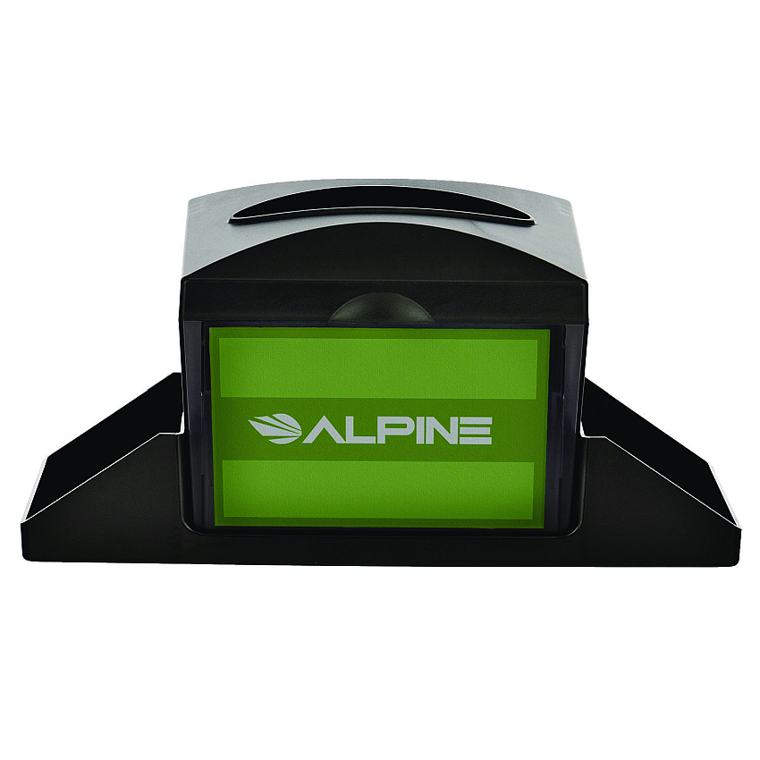 Alpine Interfold Table Top Dispenser Napkin Holder with Caddy, 6 x 14.17 x 6.5, Black (ALHALP4332C)