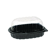 Pactiv Evergreen MealMaster Chicken Roaster Base/Lid, 10 x 7.5 x 4, Black/Clear Plastic, 110/Carton (PCTYCNC600700DZ)