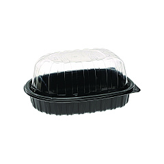 Pactiv Evergreen MealMaster Chicken Roaster Base/Lid, 10 x 7.5 x 4, Black/Clear Plastic, 110/Carton (PCTYCNC600700DZ)