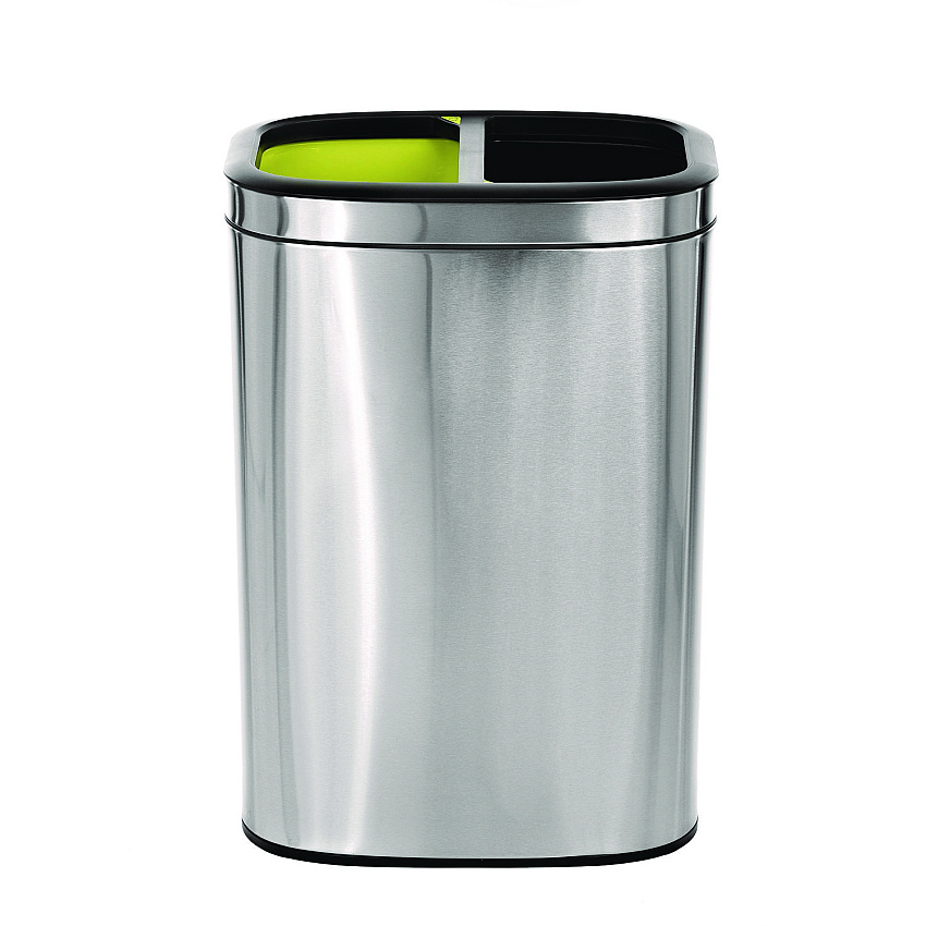 Alpine 10.5 Gallon Stainless Steel Open Top Dual Compartment Trash Can (ALHALP470R40L)
