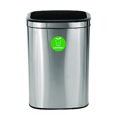 Alpine 10.5 Gallon Compost Can, Brushed Stainless Steel (ALHALP47040LCO)