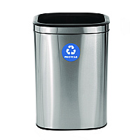 Alpine 10.5 Gallon Slim Recycling Can, Brushed Stainless Steel (ALHALP47040LR)