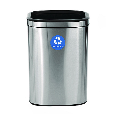 Alpine 10.5 Gallon Slim Recycling Can, Brushed Stainless Steel (ALHALP47040LR)