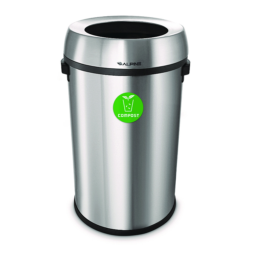Alpine 17 Gallon Stainless Steel Open Top Compost Station (ALHALP47065LCO)