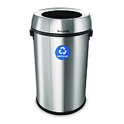 Alpine 17 Gallon Stainless Steel Open Top Recycling Bin Receptacle (ALHALP47065LR)