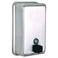 Alpine Vertical Manual Surface-Mounted Stainless Steel Liquid Soap Dispenser, 40 oz, 2.8 x 4.8 x 8.1, Brushed Stainless Steel (ALHALP423SSB)
