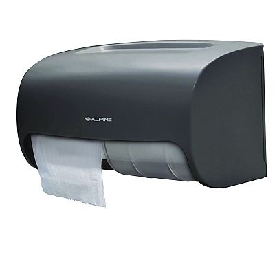 Alpine Side-by-Side Double Roll Toilet Tissue Dispenser, 6.3 x 6.3 x 10.3, Gray (ALHALP452GRY)