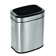 Alpine Stainless Steel Rectangular Liner Open Top Trash Can, 2.6 gal, Brushed Stainless Steel (ALHALP47010L)