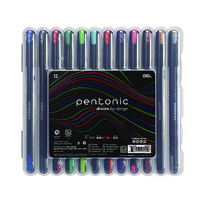 TOPS PENTONIC Gel Stick Pen Set, (4) 0.6mm Fine Tip, (6) 0.7mm Fine Tip, (2) 1 mm Medium Tip, Assorted Ink/Barrel Colors, 12/Pack (PNT12185)