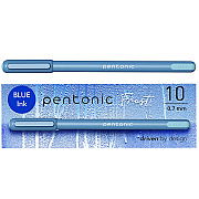 TOPS PENTONIC Frost Pen, Stick, Fine 0.7 mm, Blue Ink, Frosted Blue Barrel, 10/Pack (PNT13085)