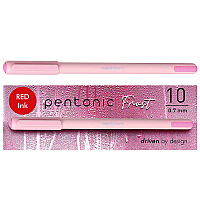 TOPS PENTONIC Frost Pen, Stick, Fine 0.7 mm, Red Ink, Pale Pink Barrel, 10/Pack (PNT13087)