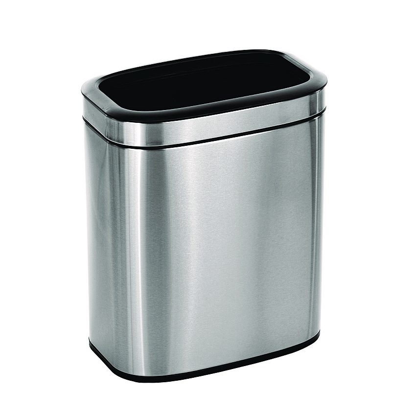 Alpine Stainless Steel Rectangular Liner Open Top Trash Can, 5.3 gal, Brushed Stainless Steel (ALHALP47020L)