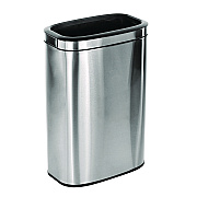 Alpine Stainless Steel Rectangular Liner Open Top Trash Can, 10.5 gal, Brushed Stainless Steel (ALHALP47040L)