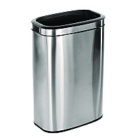 Alpine Stainless Steel Rectangular Liner Open Top Trash Can, 10.5 gal, Brushed Stainless Steel (ALHALP47040L)