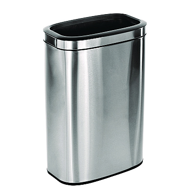 Alpine Stainless Steel Rectangular Liner Open Top Trash Can, 10.5 gal, Brushed Stainless Steel (ALHALP47040L)