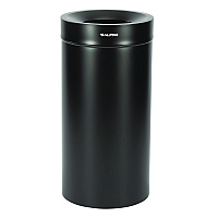 Alpine 27 Gallon Stainless Steel Commercial Indoor Trash Can, Black (ALHALP47527BLK)
