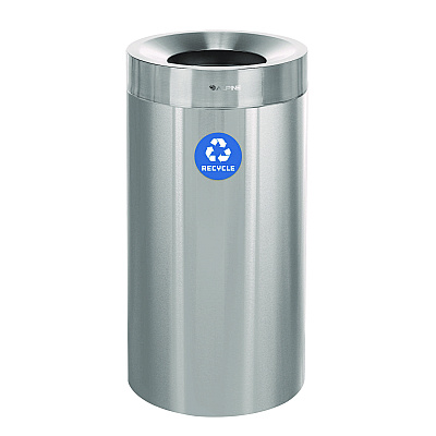 Alpine 27 Gallon Stainless Steel Recycling Can, Brushed Stainless Steel (ALHALP47527R)