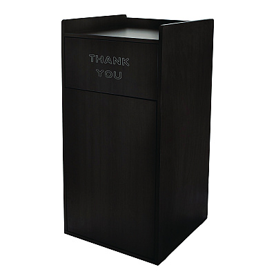 Alpine 40 Gal Commercial Tray Top Waste Enclosure Trash Receptacle, 40 gal, Wood, Black (ALHALP476BLK)