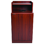 Alpine 32 Gallon Wooden Enclosed Waste Receptacle with Drop Hole, Mahogany (ALHALP476DHMA)