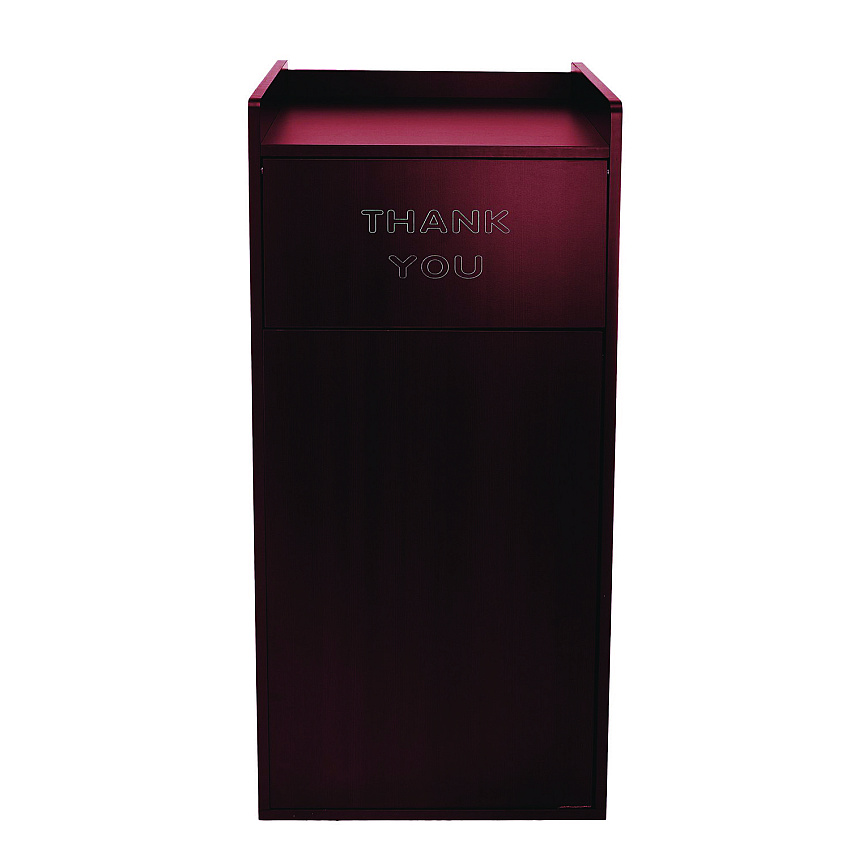 Alpine 40 Gal Commercial Tray Top Waste Enclosure Trash Receptacle, 40 gal, Wood, Mahogany (ALHALP476MA)