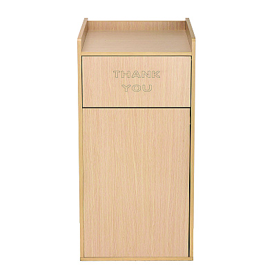 Alpine 40 Gal Commercial Tray Top Waste Enclosure Trash Receptacle, 40 gal, Wood, Medium Oak (ALHALP476MEO)