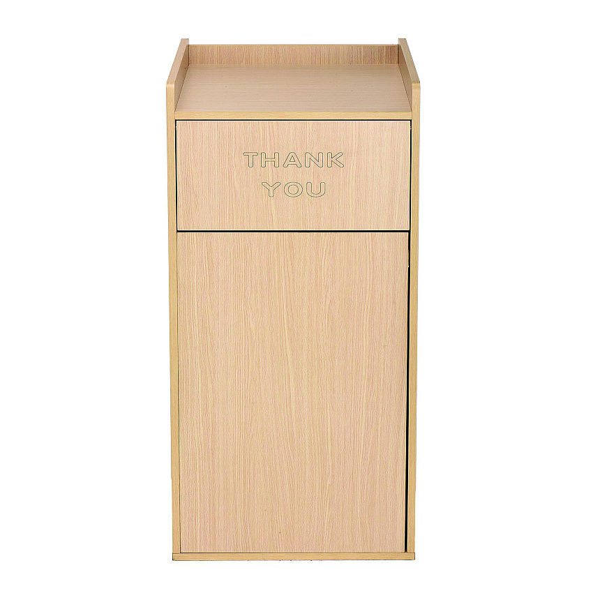 Alpine 40 Gal Commercial Tray Top Waste Enclosure Trash Receptacle, 40 gal, Wood, Medium Oak (ALHALP476MEO)
