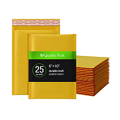 Quality Park Kraft Bubble Mailers, #0, Barrier Bubble Cushion, Redi-Seal Adhesive Closure, 6 x 9, Brown Kraft, 25/Pack (QUA95001)