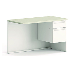 HON 38000 Series Return Pedestal, Box/File, 26.38w x 50.38d x 31.38h, Right, Silver/Light Gray (HON38215RB9Q)