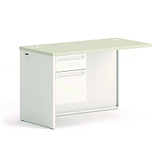 HON 38000 Series Return Pedestal, Box/File, 26.38w x 50.38d x 31.38h, Left, Silver/Light Gray (HON38216LB9Q)
