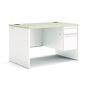 HON 38000 Series Right Pedestal Desk, 48" x 30" x 30", Light Gray/Silver (HON38251B9Q)