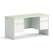 HON 38000 Series Kneespace Credenza, 60w x 24d x 29.5h, Silver Mesh/Light Gray (HON38852B9Q)