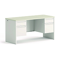 HON 38000 Series Kneespace Credenza, 60w x 24d x 29.5h, Silver Mesh/Light Gray (HON38852B9Q)