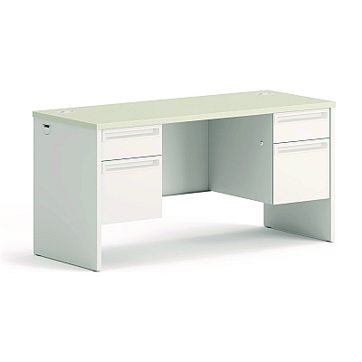 HON 38000 Series Kneespace Credenza, 60w x 24d x 29.5h, Silver Mesh/Light Gray (HON38852B9Q)
