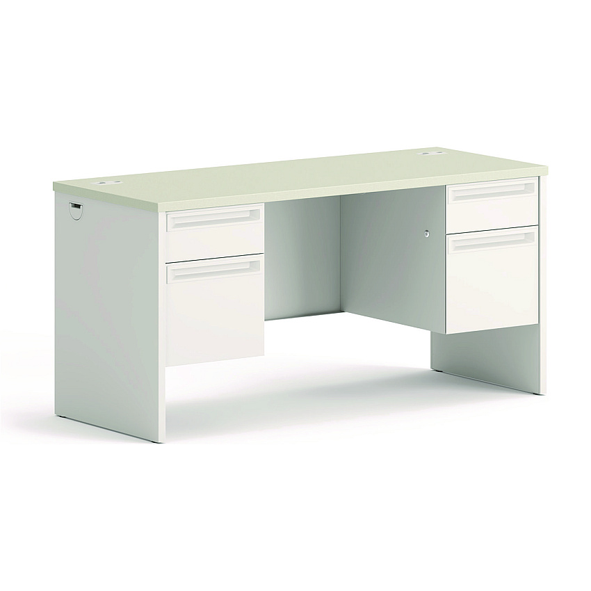 HON 38000 Series Kneespace Credenza, 60w x 24d x 29.5h, Silver Mesh/Light Gray (HON38852B9Q)