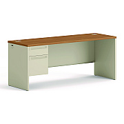 HON 38000 Series Left Pedestal Credenza, 72w x 24d x 29.5h, Harvest/Putty (HON38855LCL)