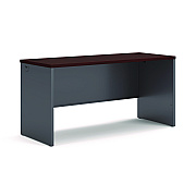HON 38000 Series Desk Shell, 60w x 24d x 29.5h, Mahogany/Charcoal (HON38922NS)