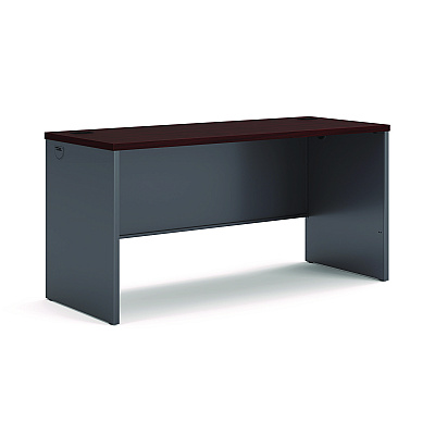 HON 38000 Series Desk Shell, 60w x 24d x 29.5h, Mahogany/Charcoal (HON38922NS)