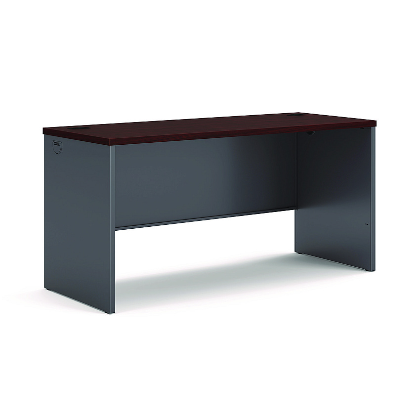 HON 38000 Series Desk Shell, 60w x 24d x 29.5h, Mahogany/Charcoal (HON38922NS)