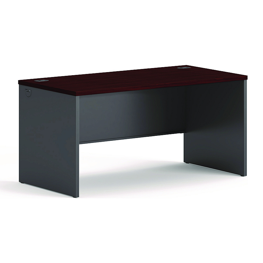 HON 38000 Series Desk Shell, 60" x 30" x 29.5", Mahogany/Charcoal (HON38932NS)