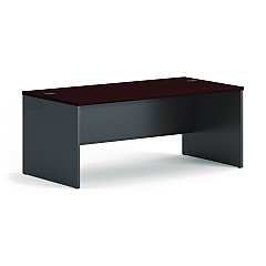 HON 38000 Series Desk Shell, 72" x 36" x 29.5", Mahogany/Charcoal (HON38934NS)