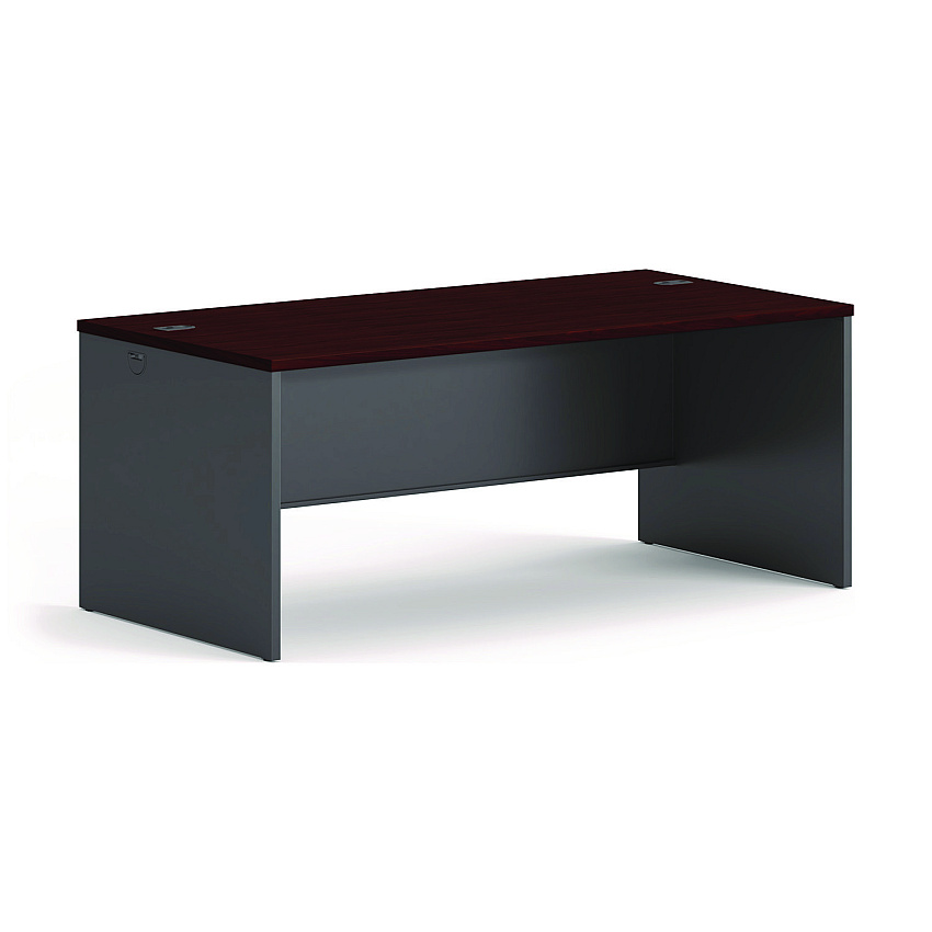 HON 38000 Series Desk Shell, 72" x 36" x 29.5", Mahogany/Charcoal (HON38934NS)