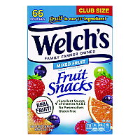 Welch's Fruit Snacks, Mixed Fruit, 0.8 oz Pouch, 66 Pouches/Box (GRR20900320)
