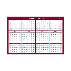 Blue Sky Classic Red Laminated Erasable Wall Calendar, 48 x 32, White/Red/Gray Sheets, 12-Month (Jan to Dec): 2026 (100034)
