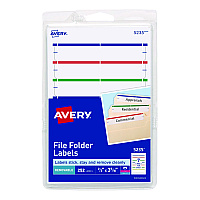 Avery Removable File Folder Labels with Sure Feed Technology, 0.66 x 3.44, White, 7/Sheet, 36 Sheets/Pack (AVE5235)
